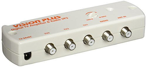 Vision Plus VP3 12v 3 outlet DAB/FM Radio Amplifier Signal Distribution Booster with Variable Gain Ideal for Caravan, Motorhome, and Boats etc.