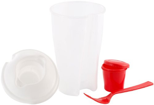 Rosenstein & Söhne Shaker à Salade avec Fourchette et gobelet à assaisonnement