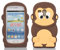 SKS Distribution® Braun Unverschämter AFFE Monkey für Samsung Galaxy S3 SIII Mini i8190 Silikonhülle Shell Beschützer Handy Smartphone Zubehör