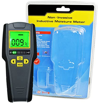 Feuchtigkeitsmessgerät Feuchtigkeits Detector, Feuchtigkeitsmesser für Holz oder Baustoffe, Holzfeuchtemessgerät Digitales Feuchtemessgerät mit Batterie LCD-Display