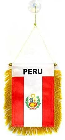 AZ FLAG - Wimpel Peru - 15x10 cm - Peruanische Mini Flagge 10 x 15 Cm - Auto Pennant Spezielle Auto