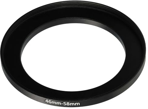 vhbw Step-Up-Ring Adapter von 46 mm auf 58 mm für Kamera Objektiv | Filteradapter, Metall, Schwarz