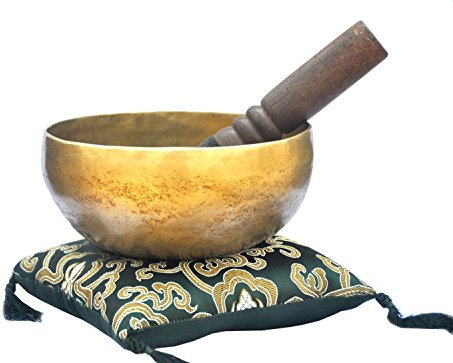 Singing Bowl Nepal Ancien Bol chantant tibétain frappé à la main au Népal Note Si - Chakra sommital
