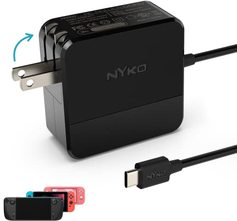 Nyko AC Netzkabel – Dock-kompatibel 1,8 m Netzkabel für Nintendo Switch, 15 V, 2,6 A, USB Typ C
