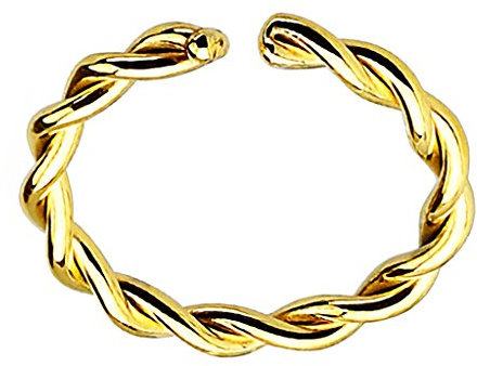 Piersando Fake Piercing Klemm Hoop Ring Klemmring gedreht für Septum Tragus Helix Nase Lippe Ohr Intim Nippel Augenbraue Brust Hufeisen Gold IP 1,0mm x 10mm