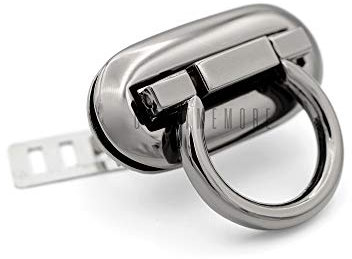 CRAFTMEmore 2 Pack Metal Turn Lock Oval Craft Case Clasp Flip Lock Bag Purse Making Supplies (Large 1-5/8, Gunmetal)