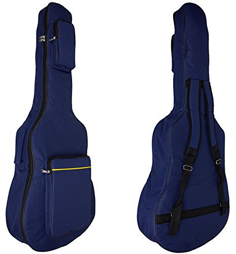 MINGZE 41 Zoll Gitarrentasche,Gitarren Gig Taschen,Plus Baumwolle Dicke wasserdichte verstellbare Schultergurt Gitarre Rucksack, eine Vielzahl von Farben (Blau)