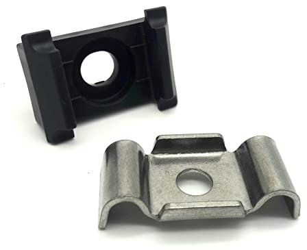 20 x Auflagebock Befestigung Doppelstabzaun Gitterzaun Mattenzaun Halter vers.Farb. Zaun Klemme Klemmlasche (ohne Übersand, schwarz)