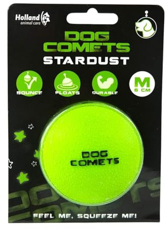 Dog Comets Ball Stardust Hundespielzeug, Durchmesser 6 cm, Naturkautschuk, Grün, 1 Stück