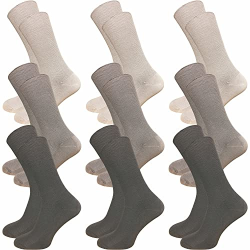 GAWILO Venensocken für Damen & Herren (9 Paar) | Ohne Gummi & ohne drückende Naht | Gesundheitssocken mit Komfortbund | Haltbar & bequem