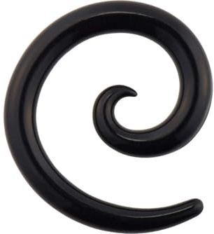 PIERCINGLINE Acryl Dehnspirale | SCHWARZ | Piercing Ohr Expander | Größenauswahl