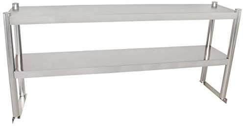 Beeketal 'BTA-120' Küchen Arbeitstisch Aufsatzboard 120 cm aus Edelstahl mit 2 Ablageflächern (Tragkraft je Ablage 15 kg) - Regal Aufsatz zur Montage auf Beeketal Gastro Küchentischen