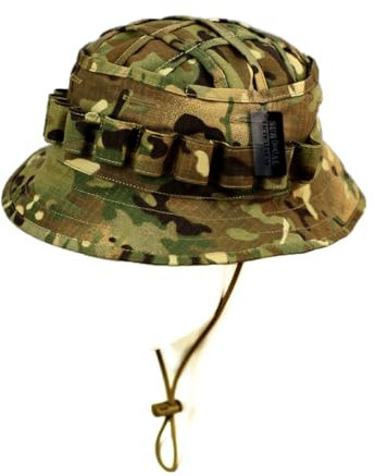 ZAPT Boonie Hat Military Camo Cap Hunter Sniper Ghillie Bucket Hats Adjustable Jungle Busch Hat, Camouflage, Einheitsgr��e