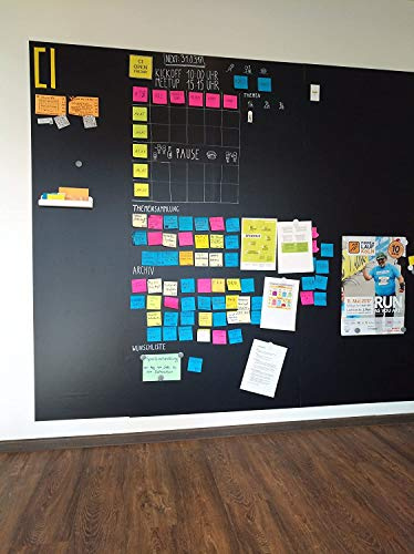 Tafelfolie magnetisch & selbstklebend | 60cm | 15 Größen l schwarz l Kreidetafel l Wandtafel Magnet Tafel l inkl. Kreidestift + 10 Magnete (60x280cm)