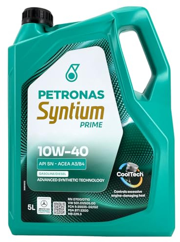 PETRONAS Motoröl 10W-40 Syntium Motor Öl ACEA A3/B4 API SN 800 EU 5L Kompatibel mit VW Golf 5 Schrägheck 1K1 Transporter T4 Bus 70B, 70C, 7DB, 7DK, 70J, 70K, 7DC, 7DJ, FORD, AUDI A3 Sportback 8PA