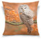 Linomo Kissenbezug 50x50 cm, Vogel Eule Herbst Dekorative Kissenbezug Kissenhülle für Couch Sofa Bett Hause
