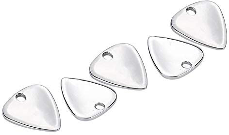 Vbest life 5 Stück Metall Premium Plektrum für Ihre Elektrische Akustik oder Bassgitarre Musikinstrumente Zubehör(Silber)