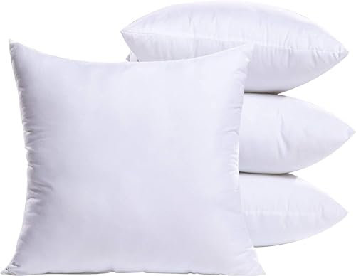 MIULEE Kissen 60x60 cm Füllung 4er Set, Waschbare Kissenfüllung Sofakissen, Polster Innenkissen Dekokissen, Polyester Füllkissen als Couchkissen, Sofa Kissen, Zierkissen, Wohnzimmer Kissen