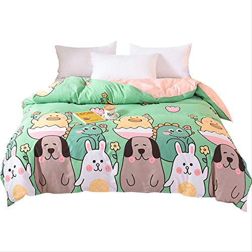 qwqe Simple Dibujos Animados Lindos niños de Cuatro Piezas Conjunto sábanas Set Ropa de Cama Conjunto algodón algodón 200 x 230cm.