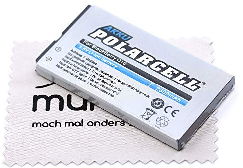 Ersatz Akku passend für BlackBerry Q10 (Ersetzt Originalakku N-X1) Polarcell mit mungoo Displayputztuch
