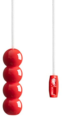 Sleeklight - Corda per tirare, con manico in perline in colori vivaci e divertenti, con cordoncino bianco ghiaccio (rosso)