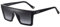 H HELMUT JUST Occhiali da Sole da Uomo Donna Quadrati Grandi Arco Dritto Oversize Montatura leggera in TR90 e Braccio in Acetato Nero