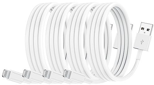 4 Pack Apple MFi Certified iPhone Charger Cable 2m, Apple Lightning to USB Cable Cord 2 metres Fast Charging Apple Phone Long Chargers for iPhone13/12/12 mini/ 11/11Pro/Max/X/XS/XR/XS Max/8/7/6/iPad