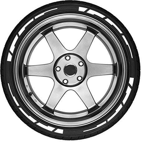 ABCBCA Gummi Buchstaben Reifen Aufkleber Auto Reifen Radaufkleber 3D Logo Personalisierte Aufkleber Auto Styling Radaufkleber für Motorrad (Color Name : White)