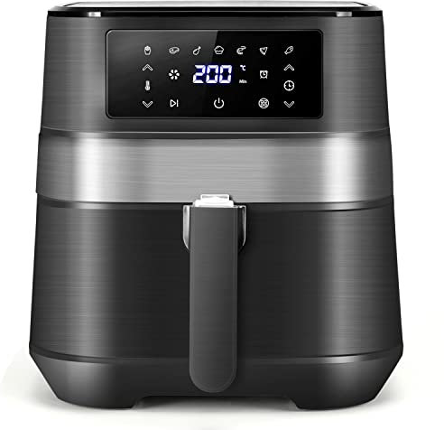 Taylor Swoden Friggitrice Ad Dria 8 Litri Dual Blaze™, Air Fryer XXL 2000W, 10 Programmi, 3 Funzioni, LED Touch Screen, Timer, Lavabile in lavastoviglie, Friggitrice Senza Olio per 7-9 persone
