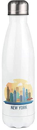 Bouteille Isotherme blanche au motif New York City 2