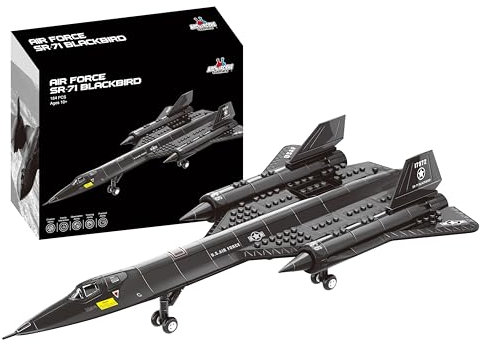 Apostrophe Games SR-71 Blackbird Jet Bausteinset - 184 Stück Blackbird Jet Bauspielzeugset - Bausteinflugzeugspielzeug für Kinder ab 10 Jahren und Erwachsene - Kompatibel mit Allen Bausteinen