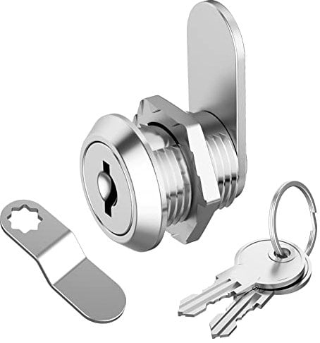 1 Packung Schrankschloss mit Schlüssel, 5/8 Aktenschrankschloss, Nockenschloss, gleichschließend, Wohnmobil-Schlösser für Aufbewahrung, Tür, sichere Akten, Schubladen, Wohnmobil, Zinklegierung