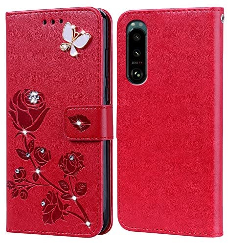 BIIULHCI Phone Case for Sony Xperia 5 III,Flip Wallet Kickstand Premium PU Leather Protective Mobile Phone Cover for Sony Xperia 5 III Holster With Card Holder