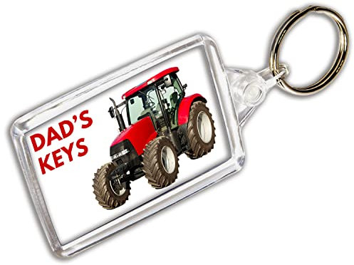 Porte-clés « Dad's Keys » Tracteur rouge, multicolore