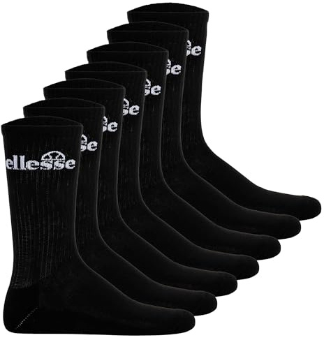 Ellesse Unisex Sport-Socken, 7 Paar - Trego Sport Sock, Crew Socks, Tennis, Ripp-Bündchen, Logo