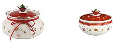 Villeroy & Boch Toy's Delight Kleine Vorratsdose, Premium Porzellan, Weiß/Rot Toy's Delight Zuckerdose, Premium Porzellan, Weiß/Rot