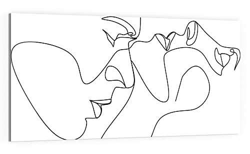DEQORI Glasbild Echtglas | Motiv Liebespaar Silhouette | horizontal einteilig 100x50 cm | schöne Dekoration | Wandbild für Wohnzimmer, Schlafzimmer, Flur & Küche | moderne Wanddeko