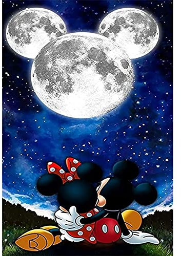 ZeYou Mickey Diamond Painting - Minnie 5D DIY Full Diamant Malen nach Zahle, Cartoon Anime Diamond Painting für Kinder & Erwachsene, 30 x 40cm