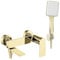 Rea GRIFO DE BAÑERA STORM GOLD Mezclador de bañera con ducha de latón para baño frío y caliente ajustable (dorado)