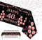 Mantel de 40 Cumpleaños Color Oro Rosa - Decoración de Mesa para Niñas, 137 x 274 cm - Mantel Decorativo para Fiestas