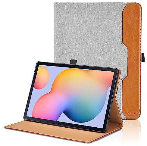 Hülle für Samsung P620 Galaxy Tab S6 Lite 10.4 2024/2022/2020 SM-P620/ P625/ P610/ P613/ P615/ P619 PU Schutzhülle mit Tasche Auto Schlaf/Aufwach Funktion Smart Cover mit Standfunktion - Grau