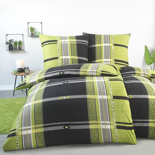 BaSaTex Flausch Fleece Winter Bettwäsche Set 4 teilig | 100% Mikrofaser Plüsch | 2X 135x200 + 2X 80x80 cm | Design 05