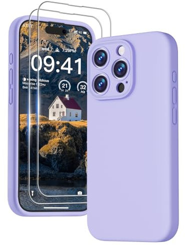 GOODVISH for iPhone 15 Pro Max Case Silicone, Screen Protector,VioletPurple