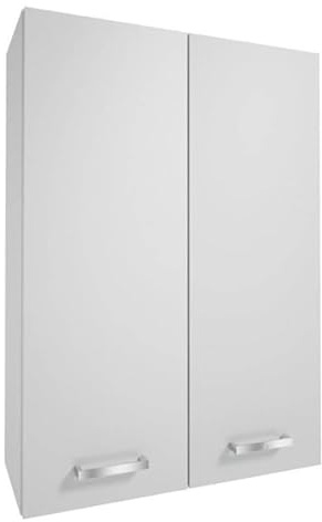 Deftrans Domodomo Badezimmer Wandschrank Weiß Glänzend MEA 71 x 50 cm, Hängeschrank für Badezimmer