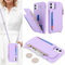 SailorTech for iPhone 11 Phone Case with Credit Card Holder for Women, iPhone 11 Leather Case Wallet Crossbody with Credit Card Slots Zipper Shockproof Case for Men - Purple