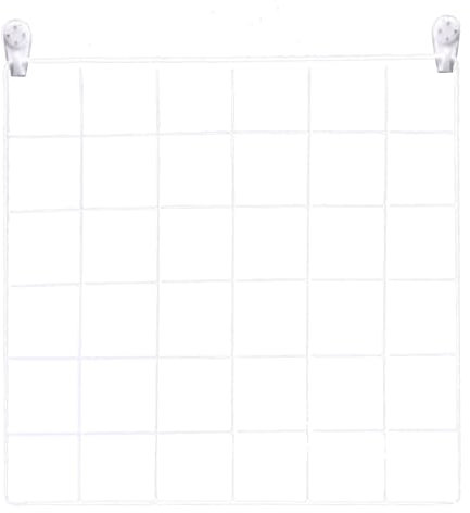 HERCHR Panel De Rejilla De Pared De Alambre, Cuadros De Visualización Paneles De Pared De Rejilla De Metal Organizador De Rejilla De Foto Tablero De Alambre De Rejilla, Blanco, 30x30cm(Blanco)