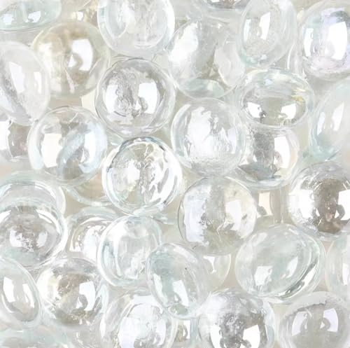 200g Galets de Verre,Cailloux de Verre,Pierres et Galets en Verre,Carreaux de mosaïque en verre pour Le Remplissage de Vase Artisanal d’Art décoratif à la Maison, Transparent