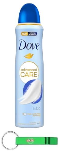 12x Dove Advanced Care Talco Deodorante Spray - Deodorant 72 Stunden Schutz Hilft, die Haut weich und vor Schweiß zu schützen 150ml + Beni Culinari Kostenloser Schlüsselanhänger