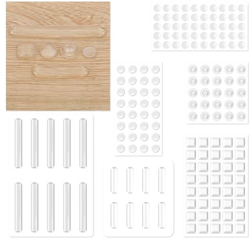 165Pcs Combo Pack Clear Bumper Pads Self Adhesive Sound Dampening Transparent Rubber Shims Furniture Noise Reducing Silicone Bumper Non-Slip Pads Wall Protector for Home Work Cabinet Drawers Glass Top