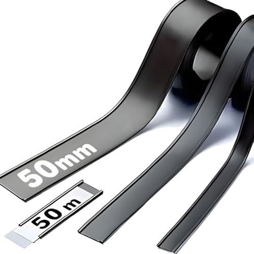 Porta etichette magnetiche per scaffali - Profili C/etichette magnetiche di qualità industriale. Lunghezza 50 m. Carta e PVC protettivo inclusi. (larghezza 50 mm x 50 m)